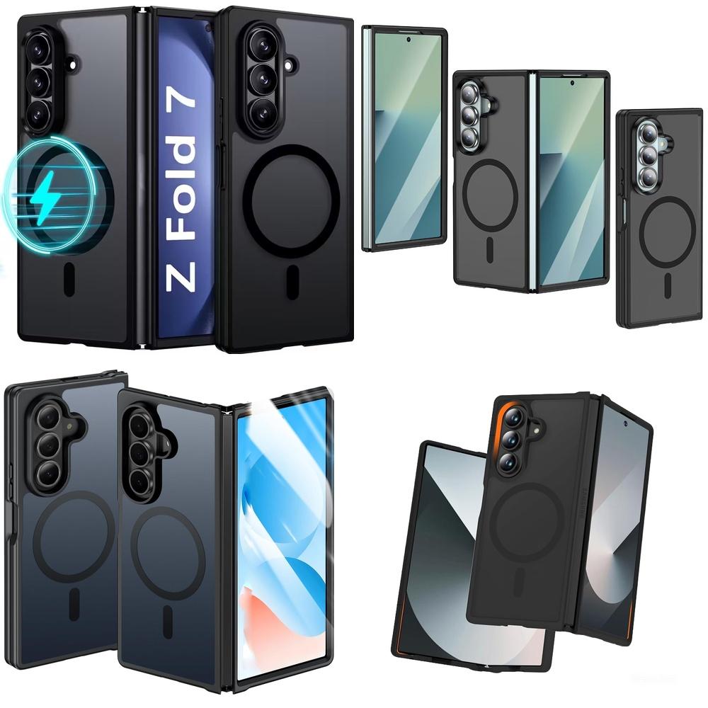 Hot Sale Translucent Hard PC TPU Magnetic Strong Magnet Attachment Mobile Phone Cover for Samsung Z Fold 7 6 8 Wide Men Women