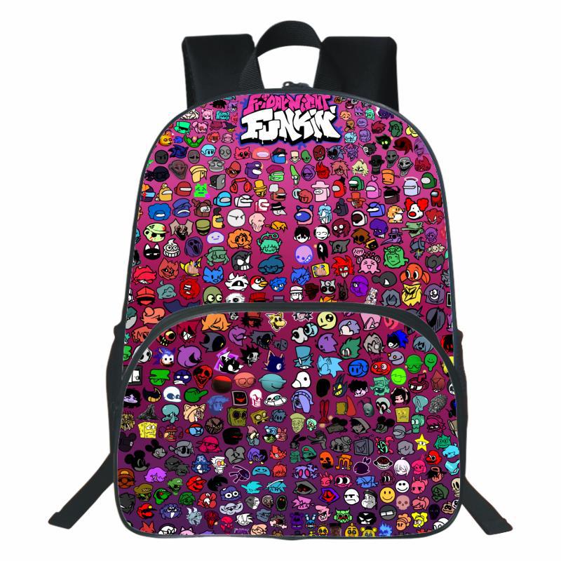 Friday Night Funkin Backpack Friday Night Funkin Printed Backpack Anime Large Capacity Boys and Girls Student Travel Backpack