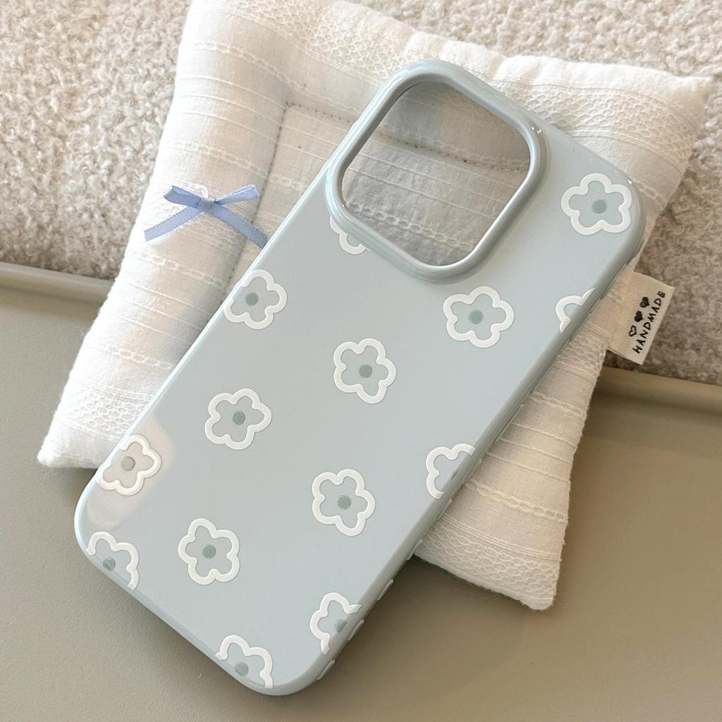 Einfache blaue Blumenhülle für iPhone 17 iPhone 17 Pro Max