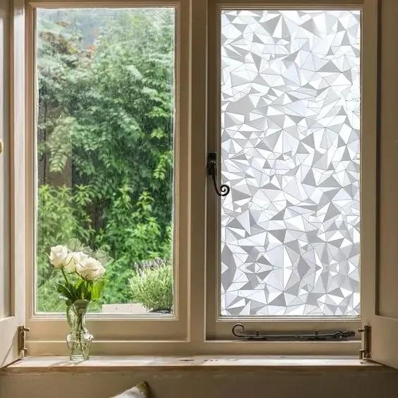 Matte Window Film Decorative Glass Film Anti UV Window Privacy Film Frosted Non Adhesive Cover Stained Sticker for Home Office