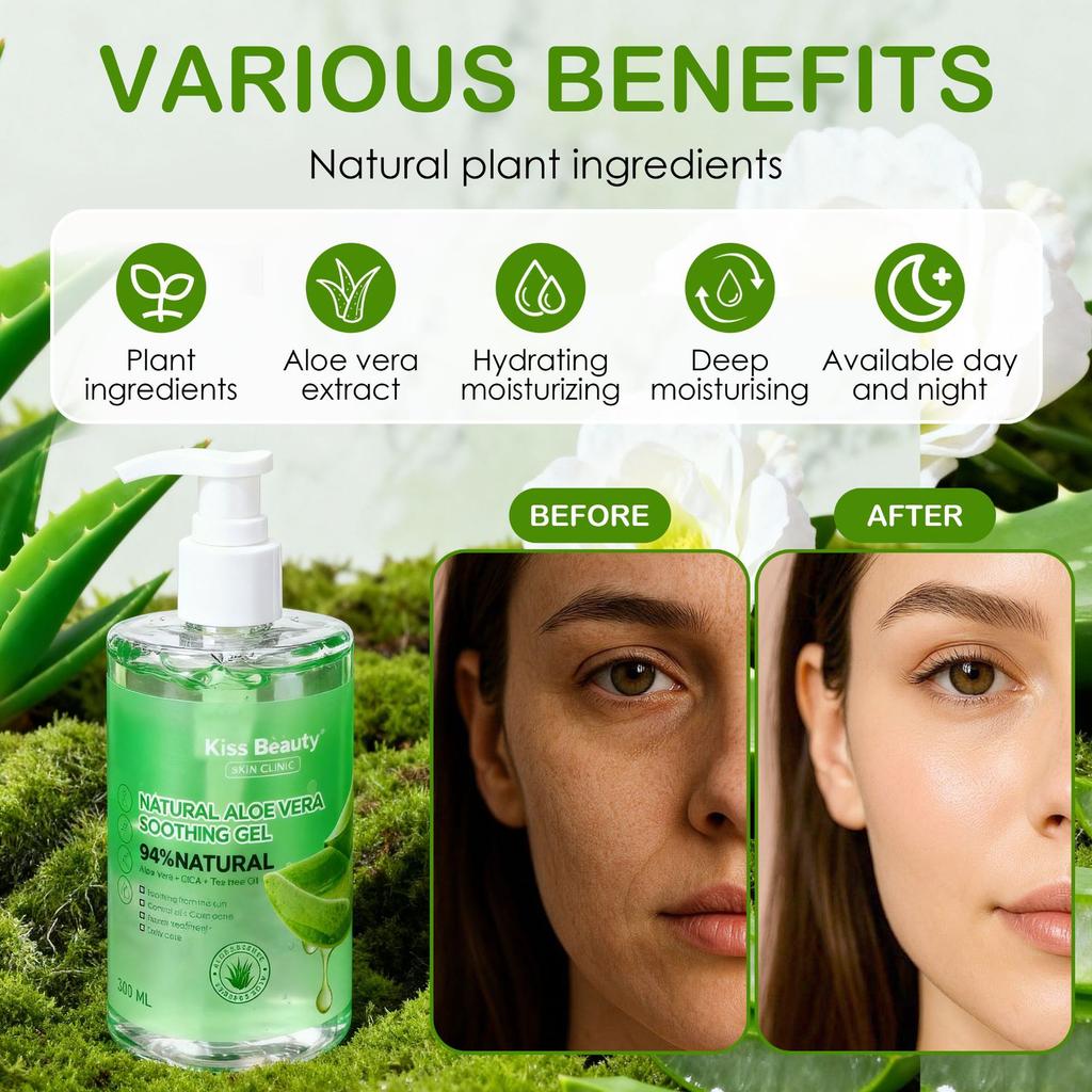 Kiss Beauty Aloe Vera Gel Gel Feuchtigkeitsspendende Essenz Gel Feuchtigkeitsspendende Feuchtigkeitscreme Aloe Vera Gel