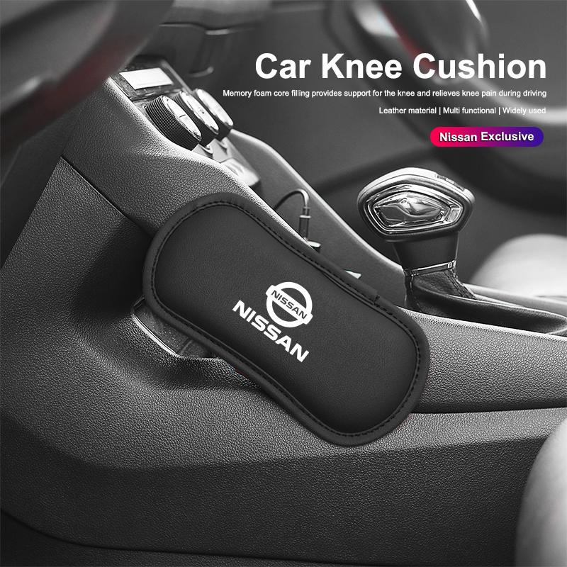 Car Knee Cushion Pad Leather Soft Memory Foam Leg Support Mat For Nissan Sylphy N7 Qashqai J11 J10 Teana Note Navara Juke Patrol