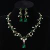 New fashion temperament flower zircon super flash necklace earrings set bridal dress necklace jewelry