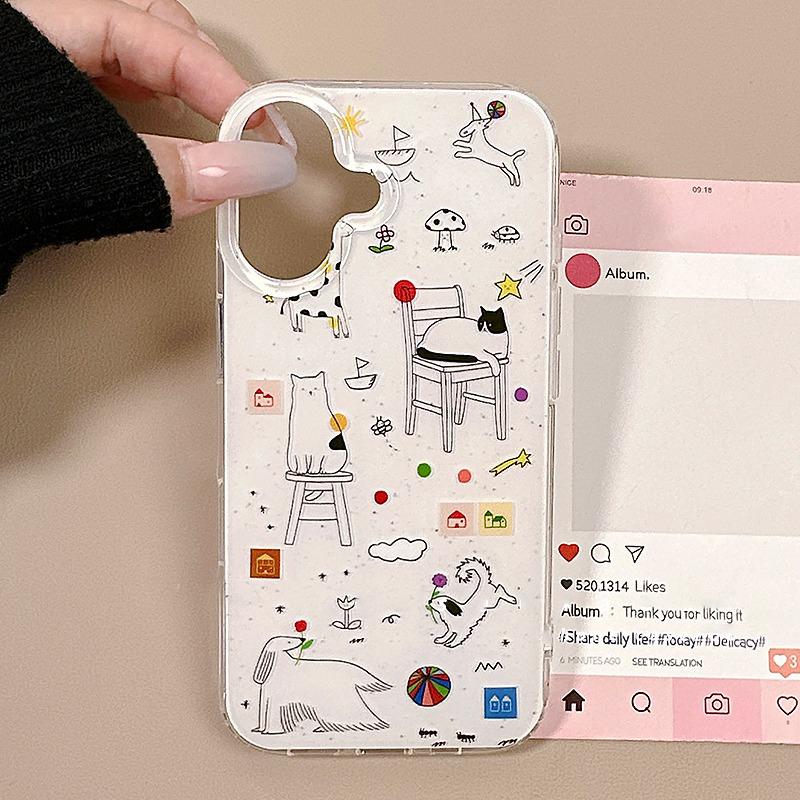 Luxury Shockproof  Phone Case For iPhone 15 Funda iPhone 11 15 14 16 Pro Max 12 13promax 14promax Hard Plastic IMD Animal Cover