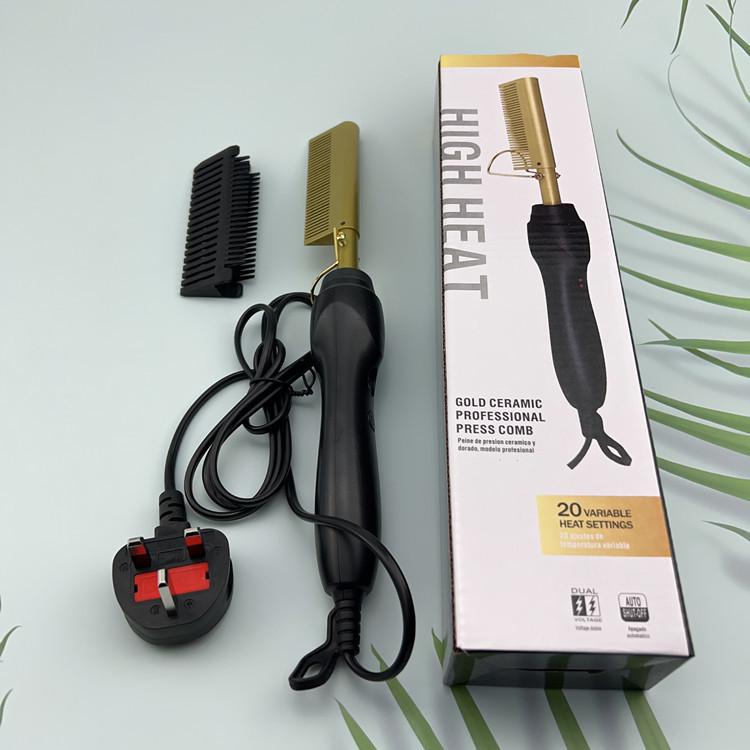 Dual-Use Electric Copper Comb: Wet & Dry Hair Straightener and Curler