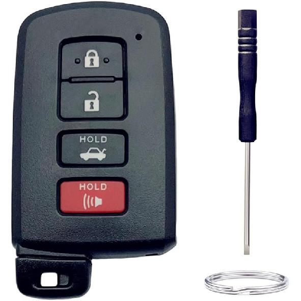 Key Fob Shell Replacement for 2017 2018  Toyota Highlander Avalon Camry Corolla RAV4 4 Button Car Keyless Entry Remote Control Key Fob Case Cover