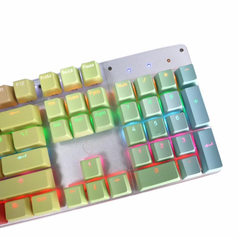 Thick PBT Dye Sub Keycaps Top Printed Fronts 108-Key Rainbow Keycap For MX hes Gaming Mechanical Keyboard