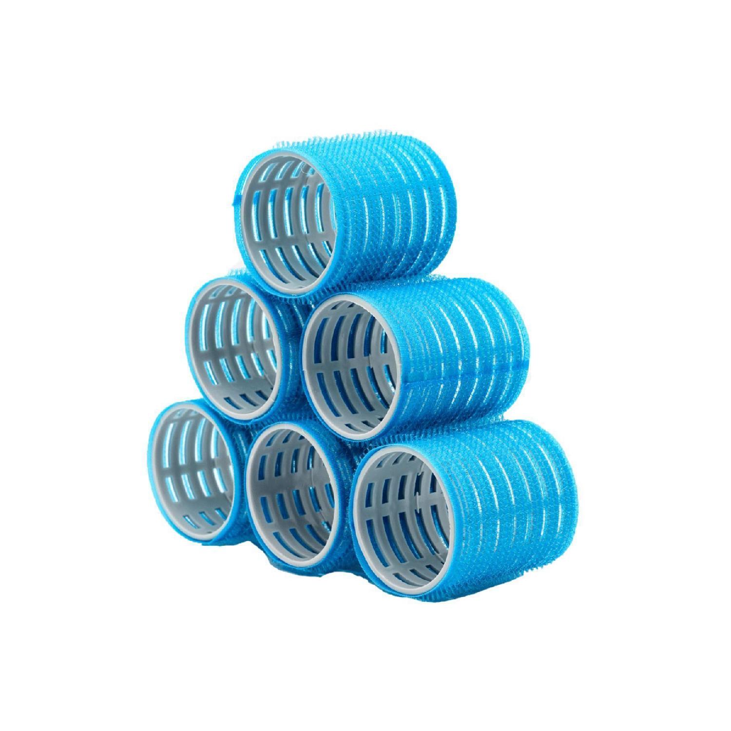

Mega Size Curler 6 Pcs Velcro - Adhesive Hair Curler Blue Diameter 5.4cm