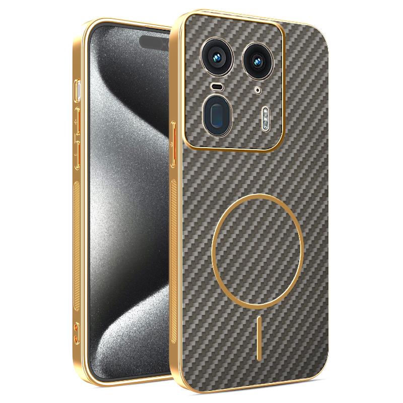 

Чехол с гальваническим покрытием и текстурой волокна, магнитный, для Motorola Moto Edge 60 50 40 Pro Neo Fusion Ultra 2023 G85 G86 G75 G56, чехол для Magsafe Motorola Edge 40 кофейный