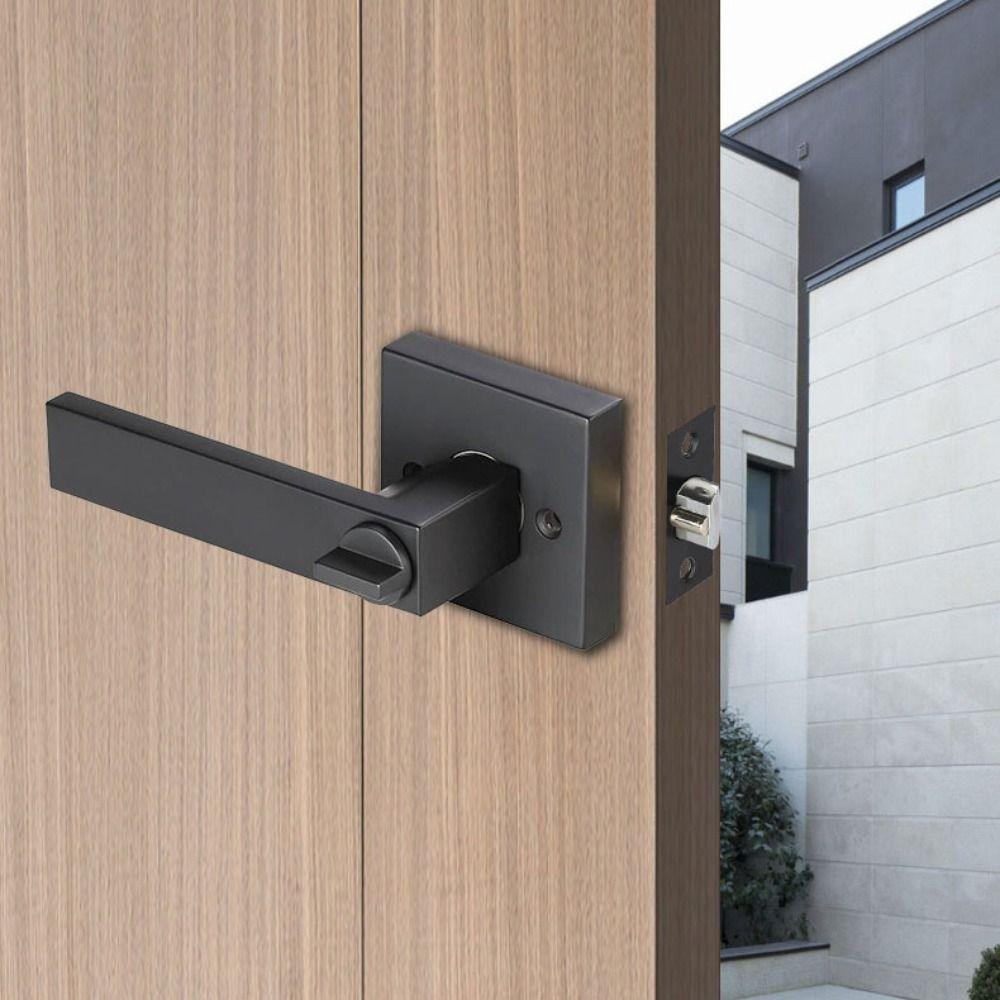 Modern Style Three-Bar Door Lock Square Interior Bedroom Burglar Lock Bedroom