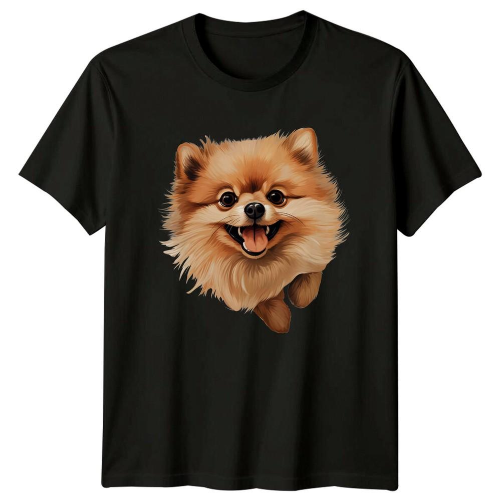 

Pomeranian Dog Portrait TShirt Cute Pet Dog Tee Unisex T-Shirt S