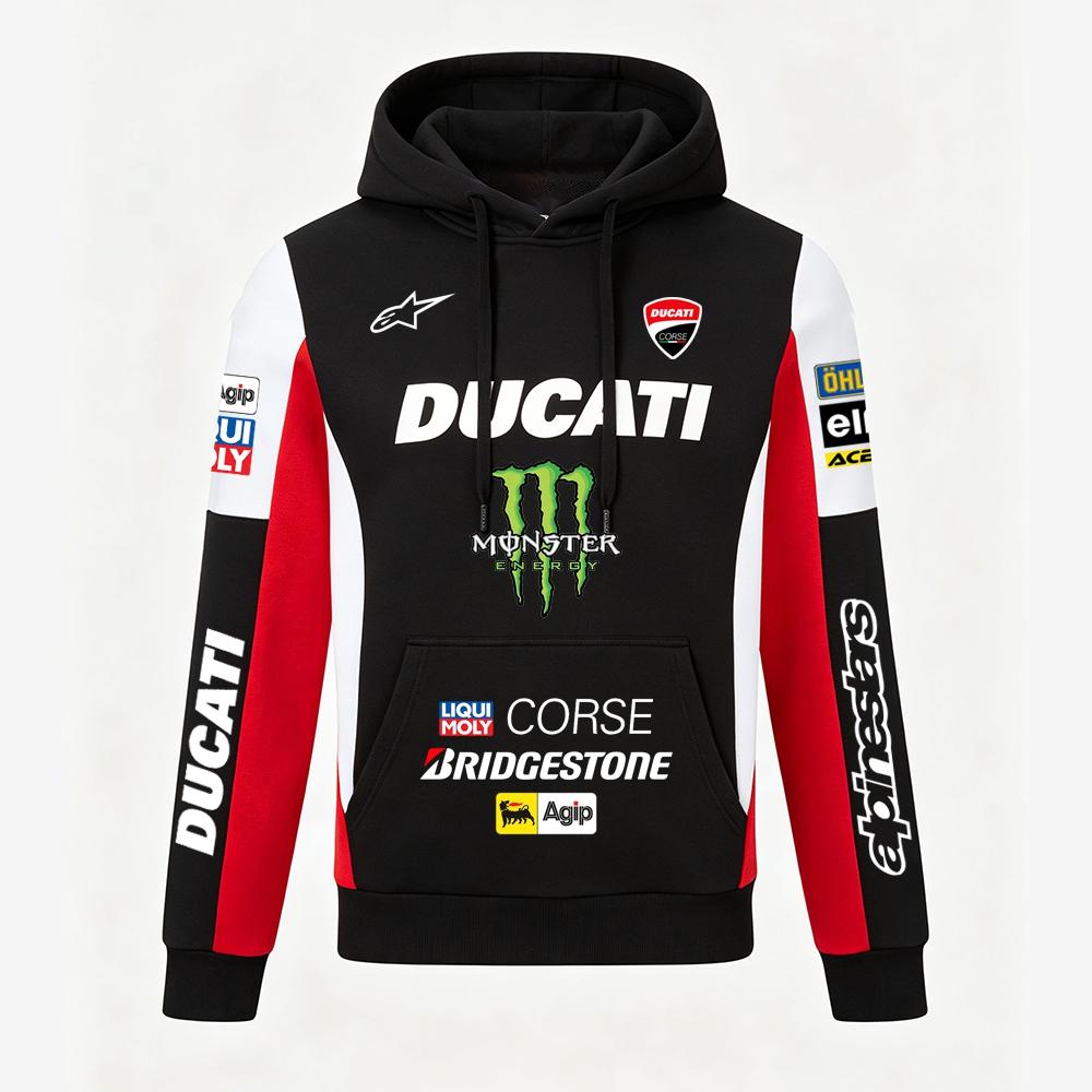 Herren Ducati Corse MotoGP Racing Hoodie Pullover Sweatshirt Lässig Motorrad Sport Kapuzenoberteil