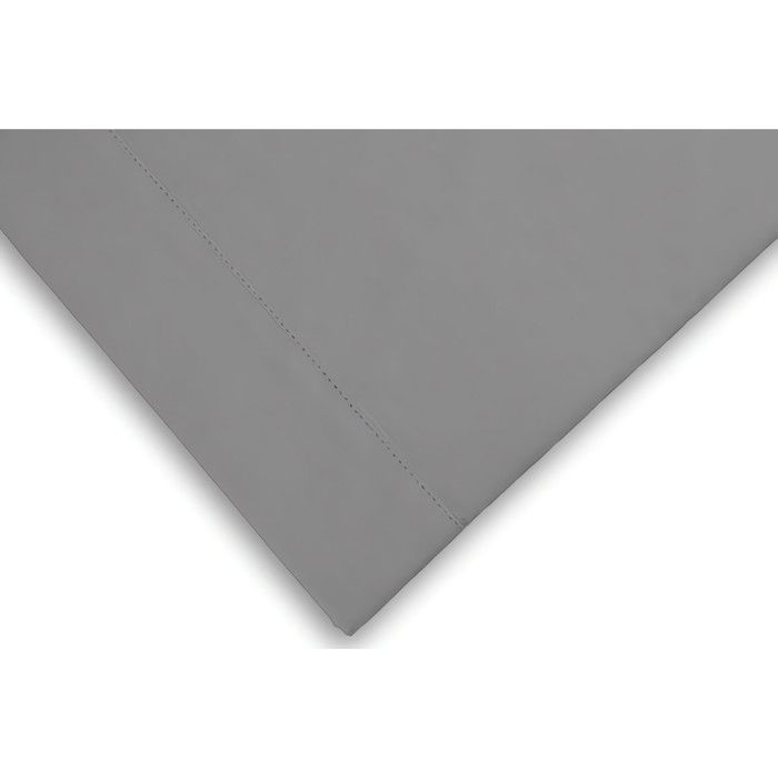 Drap plat en coton 240x300 cm PERCALE gris, par Soleil d'ocre