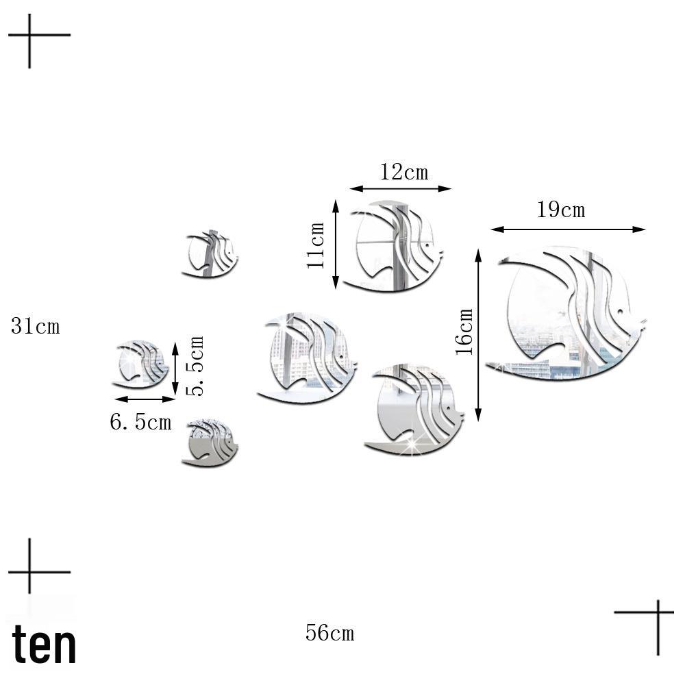 Bubble Fish Acrylic Mirror Wall Sticker - Self-Adhesive Nursery Décor