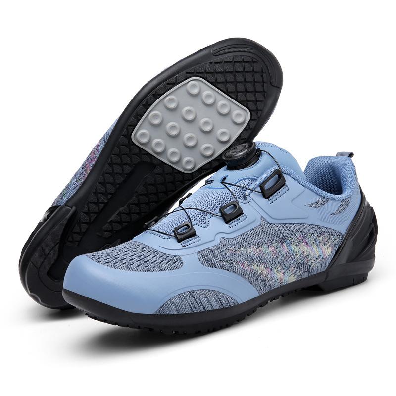 Foreign trade mesh breathable bicycle shoes cycling shoes men and women road bike lock shoes mountain bike shoes