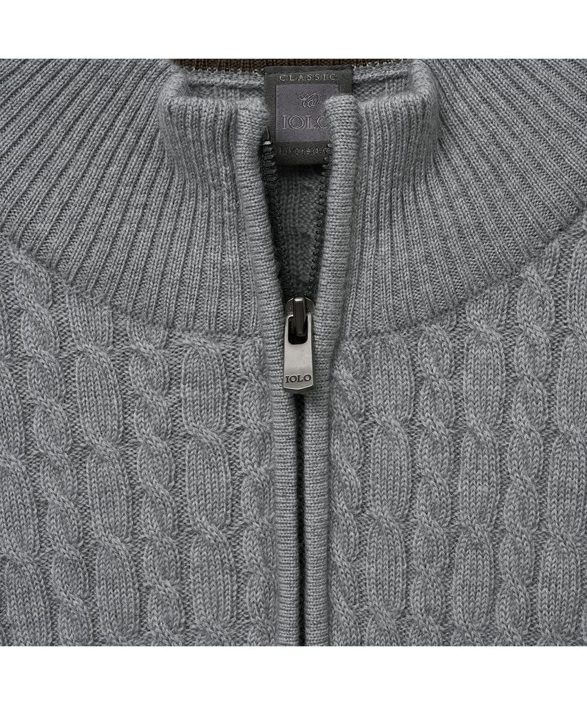 IOLO Cable Mock Neck Half Zip-Up_Gray