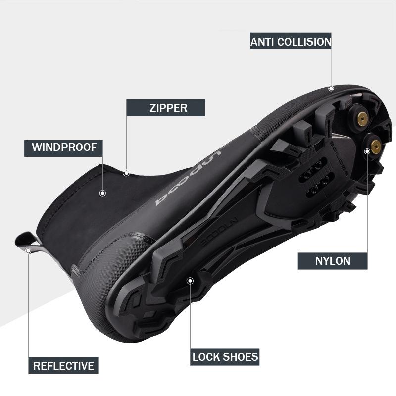Brand BOODUN New Mens Locked Cycling Shoes Mid Tube Zipper Package Cleats Speed Bicycle Sneakers Size 39-45 All Black Bike Shoes