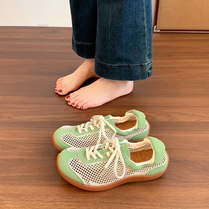 

Breathable German training shoes women s 2025 new summer mesh casual sports shoes with flat-soled 100 small Forrest Gump shoes 40 зелёный