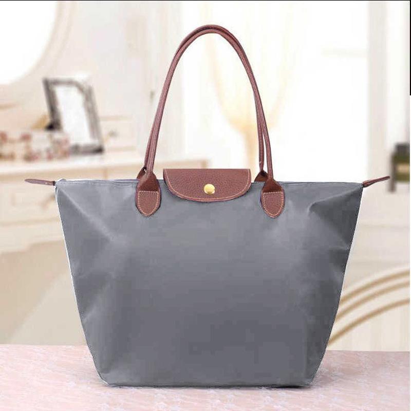 Lucky Black Cat Strandtas Mode Dames Handtas Tote Schoudertassen Vrouwelijk Waterdicht Dumplings Opvouwbare Boodschappentas S grijs