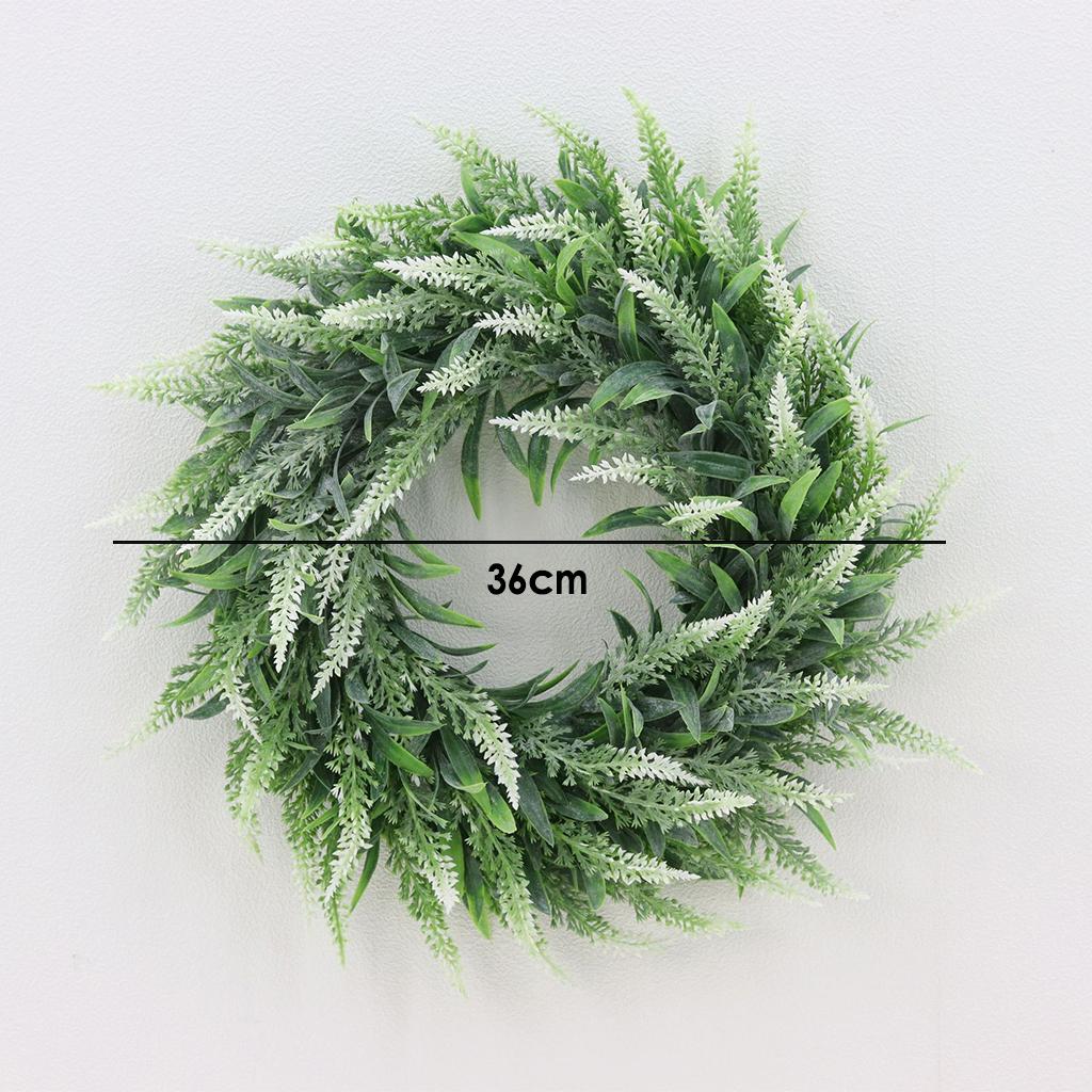 Round Lavender Wreath Flower Farmhouse Front Door Garland Outdoor Decoration