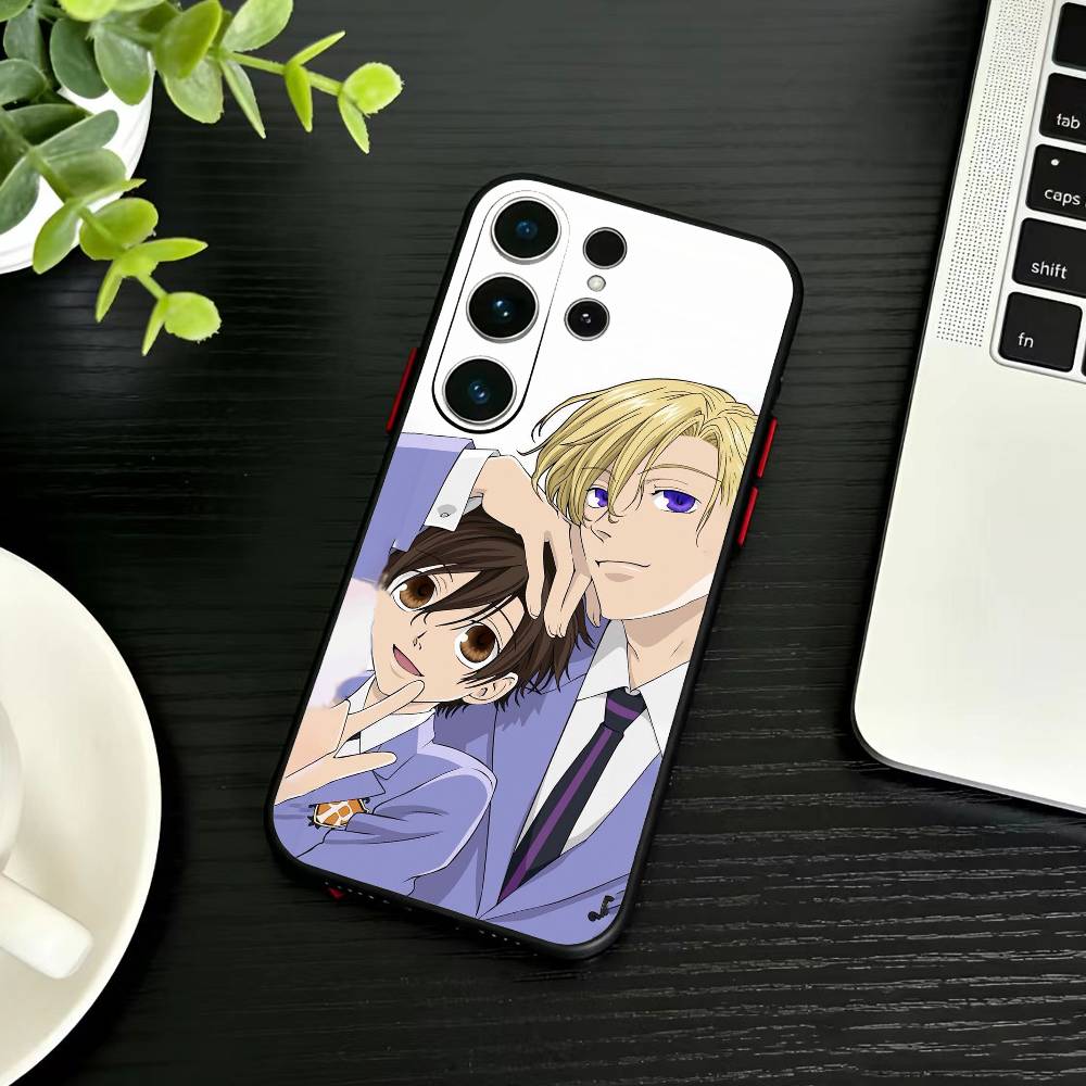 Ouran High School Host Club Handyhülle für Samsung S26, S25, S24, S23, S22, S30, S21, Ultra, Plus, FE 5G, schwarze Softcover-Hülle