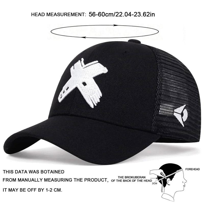 Summer Breathable Mesh Baseball Hat Men Letter X Embroidery Hats Cotton Dad Cap Golf Caps