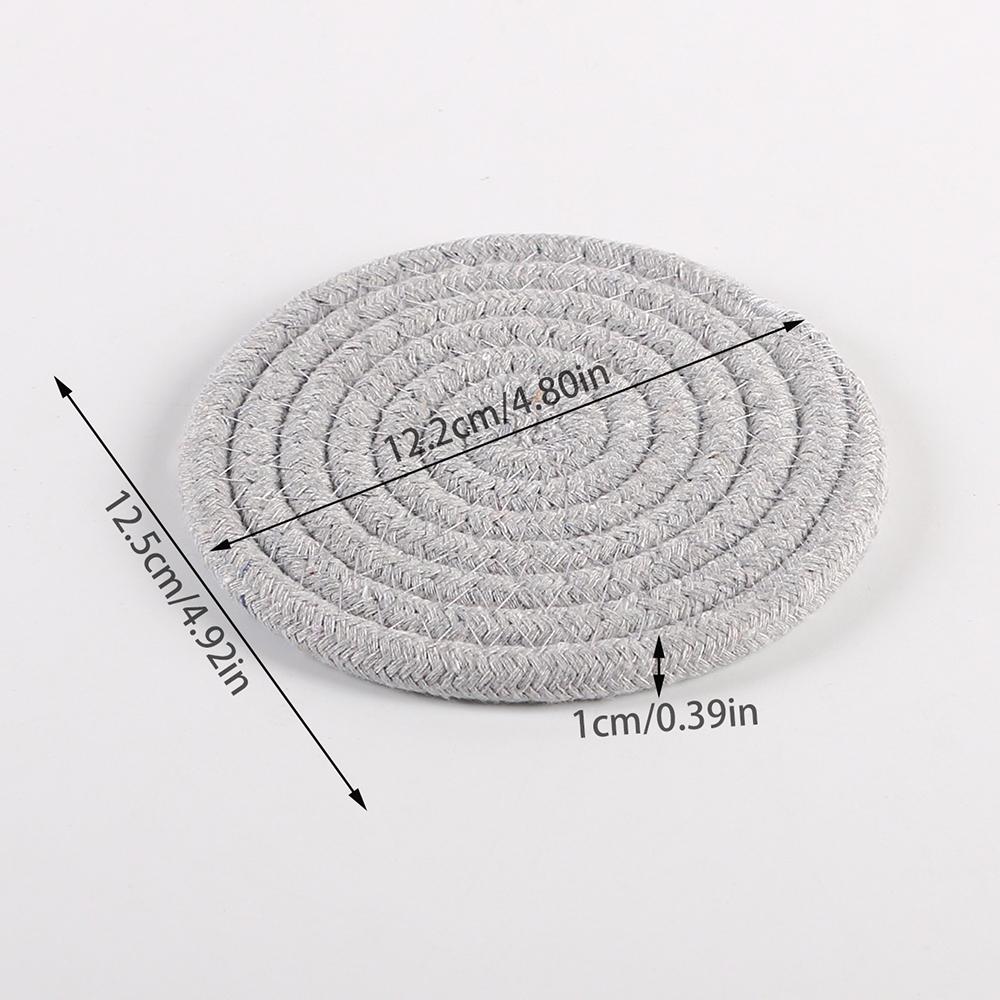 1PC Cotton Thread Cup Mat 12cm Round Coaster Knitting Table Mat Pot Holder Coffee Drink Tea Cup Woven Anti-Scalding Mat
