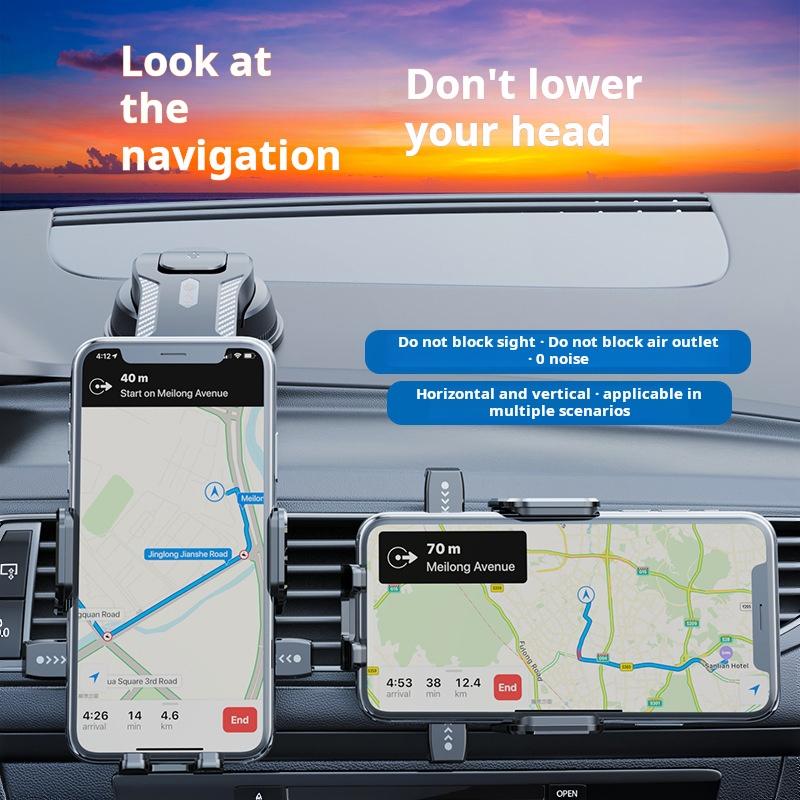 Suport telefon pentru mașină, potrivit pentru priza de aer, panou de instrumente, suport pentru telefon de navigație, blocare automată, suport pentru telefon cu ventuză