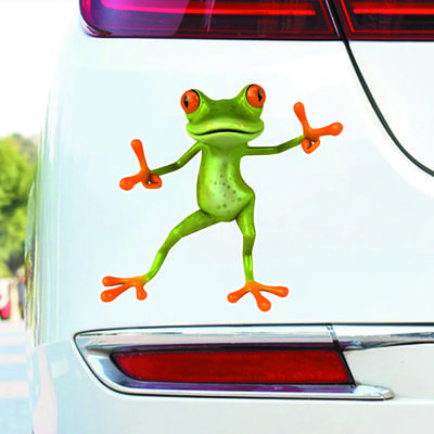 DS43 #14x15cm Lustige 3D cartoon frosch Auto Aufkleber Wasserdicht Vinyl Aufkleber Für Lkw Motorrad Roller Aufkleber auto Zubehör
