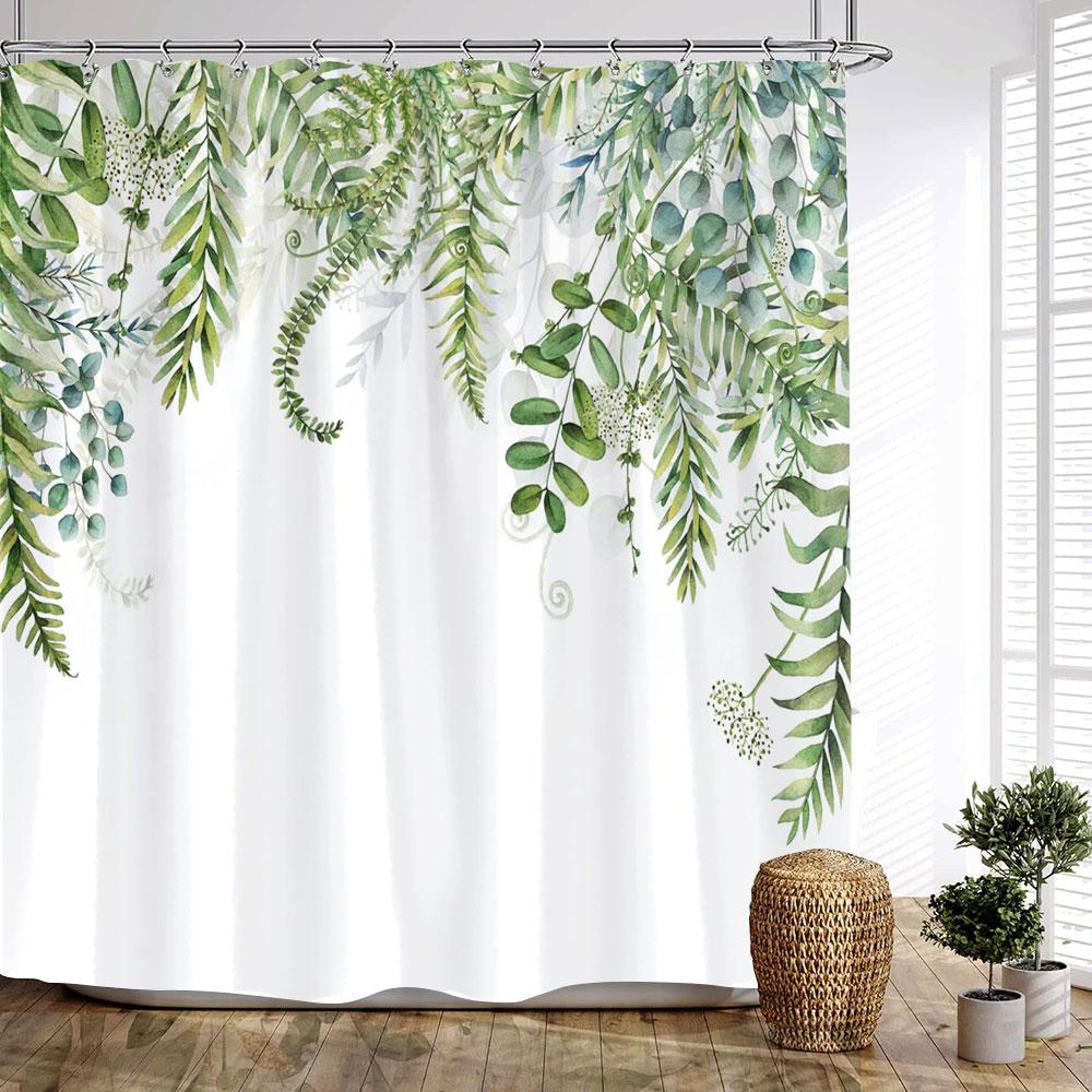 

Starfish Beach Shower Curtain Shells Wooden Planks Palm Trees Natural Landscape Printed Curtains Bathroom Decor Rustic Polyester Washable Ready W100*H130(CM)-Rod Pocket&2PCS
