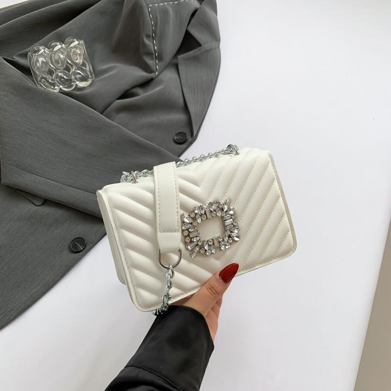 Elegant Pu Leather 2024 Spring Summer Lady's Small Handbag With Chic Quilted Texture