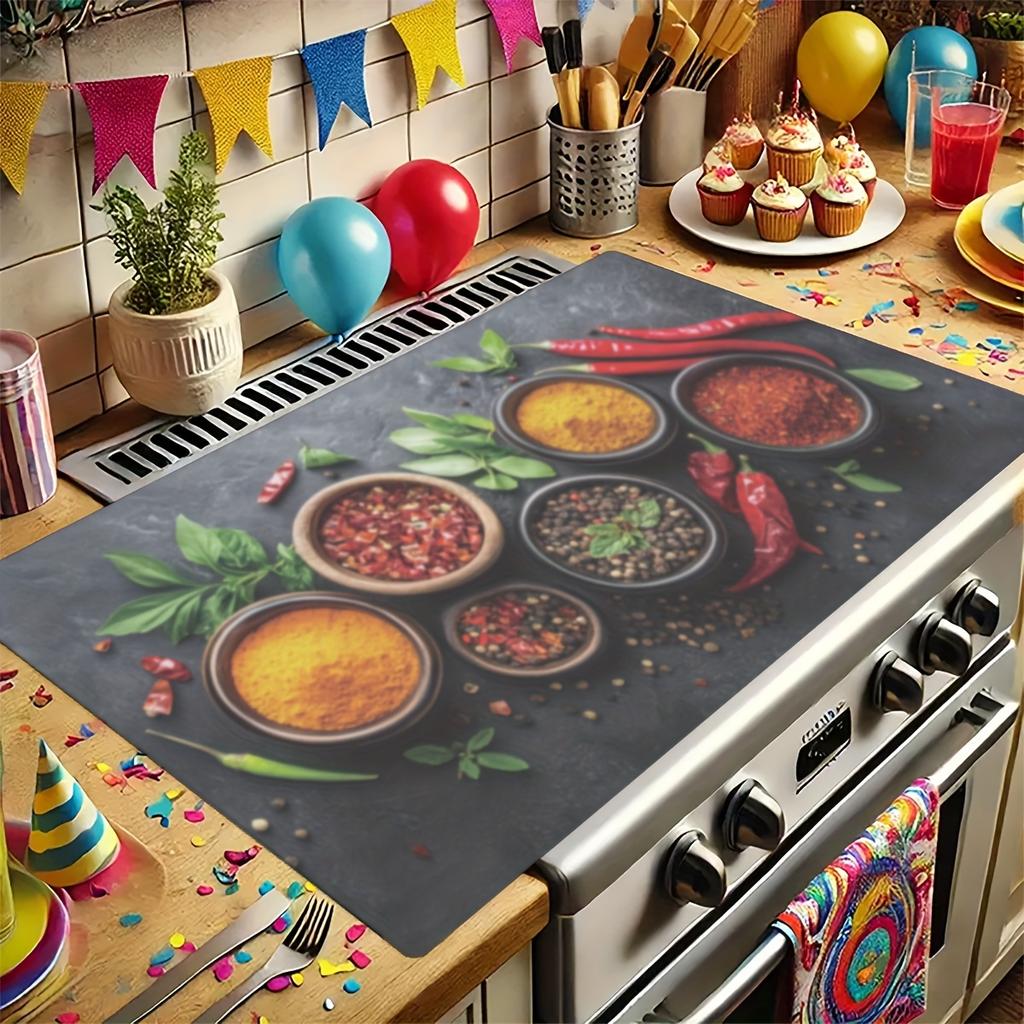 1Pcs Vibrant Spices HerbsRubber Drying Mat Tableware For Coffee Shop Kitchen Carpet Tableware Durable Diatom Mud Table Mat Pet Coffeeware Mat