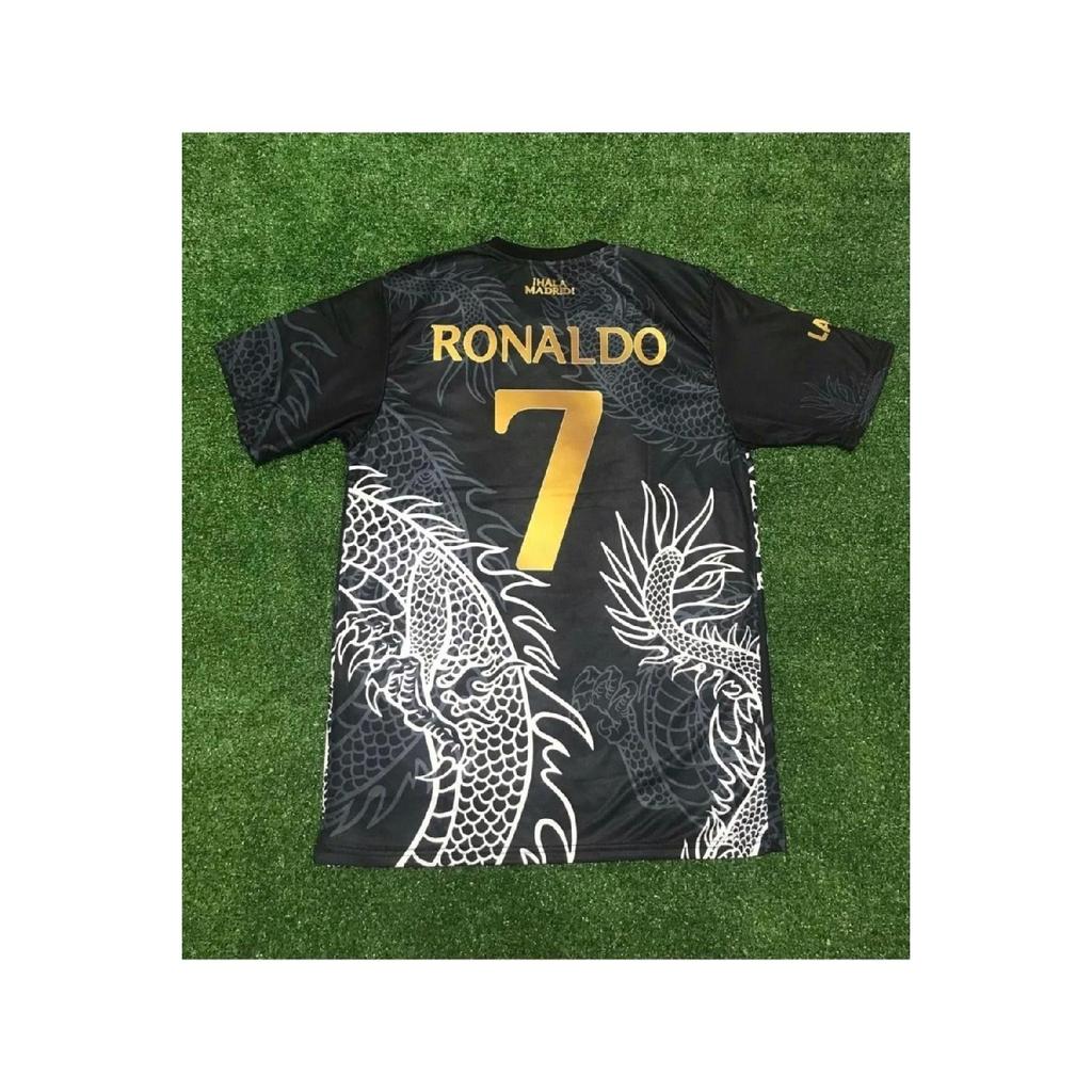 2024-25 Neue Saison, spezielles Cristiano Ronaldo-Trikot mit Drachenmotiv, Schwarz