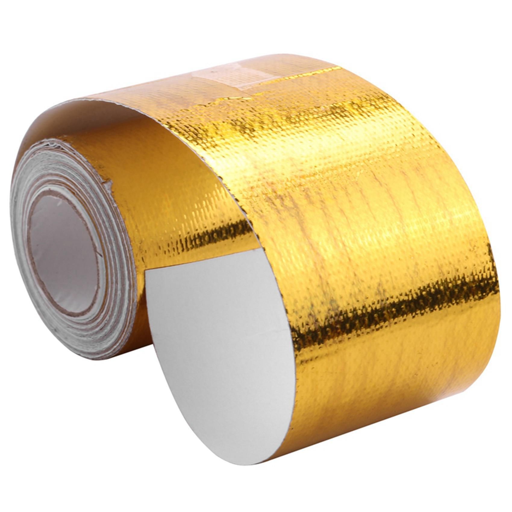 T-Top-Rated-Reflect A Gold Thermal Tape Air Intake Heat Insulation Shield Wrap Reflective Heat Barrier Self Adhesive Engine золотой