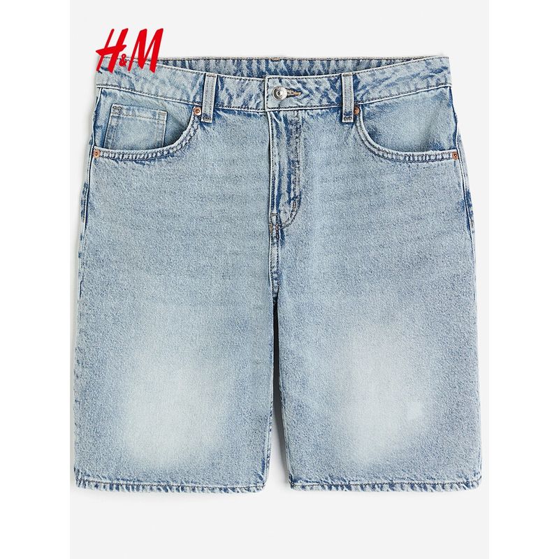

HM Women s Jeans Summer Soft Loose Low Waist Casual American Style Fifth Jeans Shorts 1224915 Light denim blue 170/84A