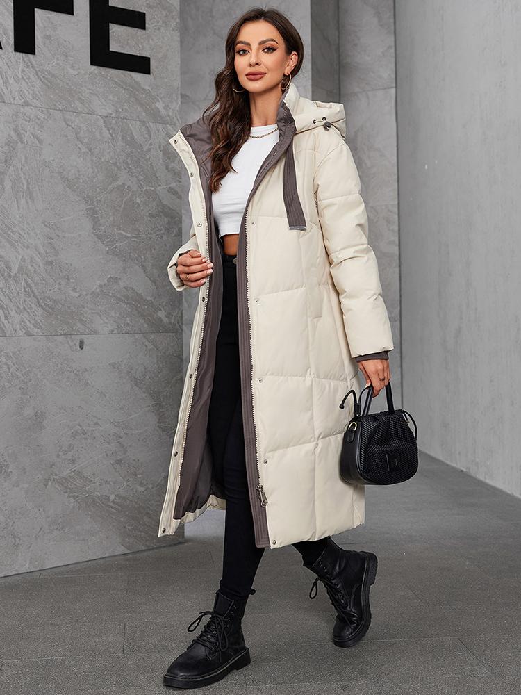 Cinemore Women's jacket long Fashion Grace women winter down jackets Zipper pocket with belt parka high quality outwear 9085