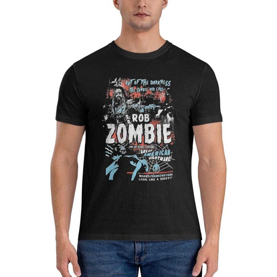 AusuB Rob Band Zombie Men s T Shirt Cotton Graphic T Shirt for Men Round Neck Casual Shirt Black(1) S