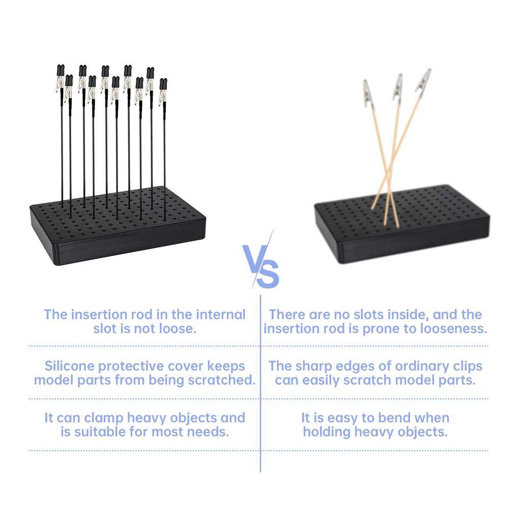 Model Painting Stand Base Holder and Bendable Alligator Clip Sticks Set Airbrush Hobby Tools Accessories for Crafting