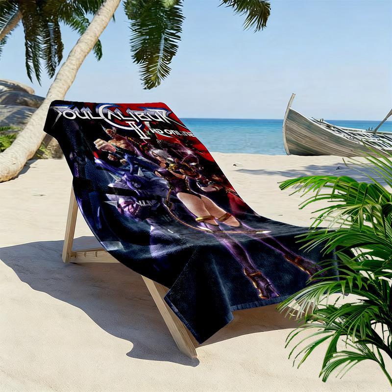 Soul Calibur Print Beach Towel, Large Soft Quick Dry Towel for Beach Camping Swimming