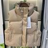 Autumn Winter Short Cotton-Padded Vest Jacket Women Stand Collar Zipper Pocket Thick Warm Vest Coat Female Casual Ladies Top