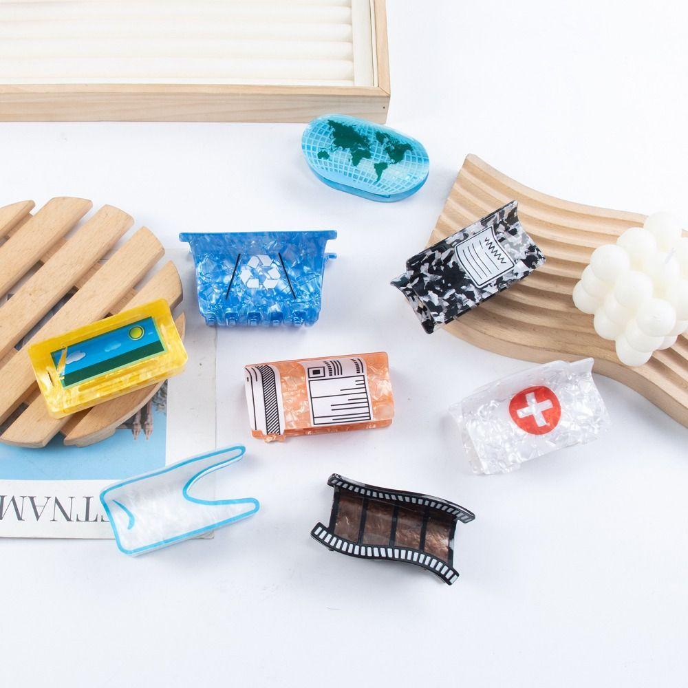 Imitation Acetic Acid Hair Claw PVC Mouse Arrow Grip Clip Simple Cartoon Hair Clips