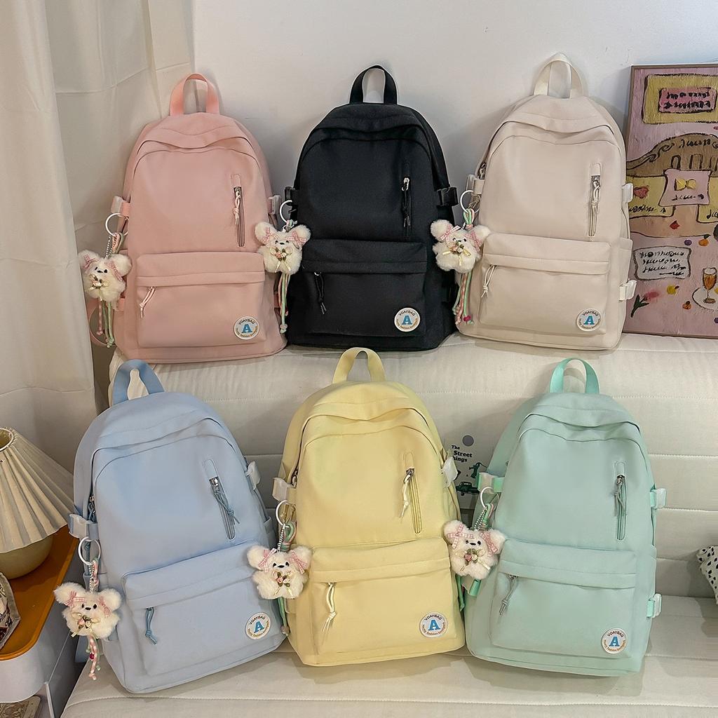 Schoolbag college style backpack girls new Korean ins high value candy color schoolbag junior high school students lightweight backpack