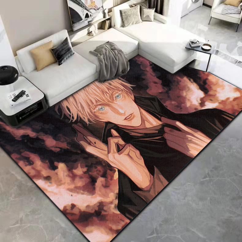Jujutsu Kaisen 3D kreslený anime oblastní koberec Obývací pokoj Ložnice podložka na podlahu Kuchyň Protiskluzová matná podložka Koberec do dětského pokoje