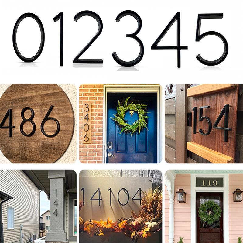 Address Number Digits Plate Plaque Sign Sticker For Door Family Hotel Apartment Office Home Street Door Number Plate Wall Decor
