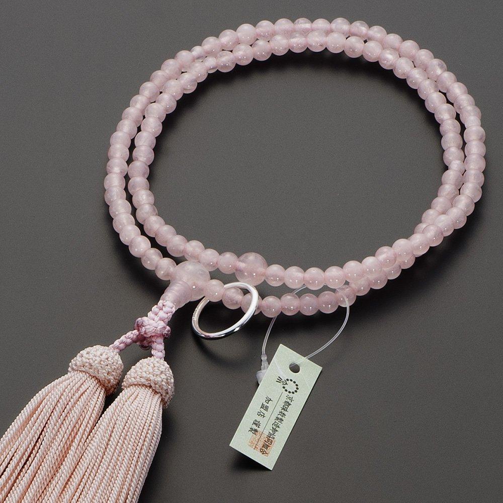 Buddhist altar shop Takita Shoten Prayer beads Soto sect authentic rosary Red quartz 8 inches pure silk headed tassel Kyoto real Zen official rosary