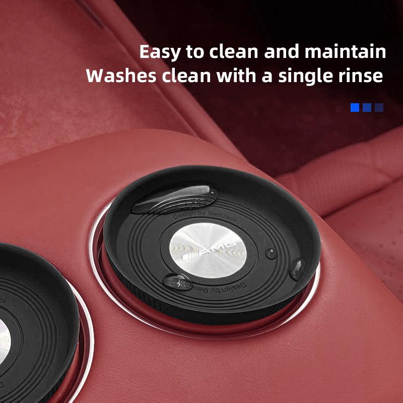 2Pcs Silicone Car Coaster Pad Non-slip Water Cup Mat Cover For Mercedes Benz AMG GLC W203 W206 W220 W205 W211 W212 W201 W210 GLE