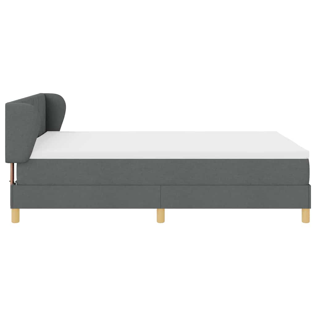 Boxspring Bed with Headboard Dark Gray 160 x 200 cm Fabric