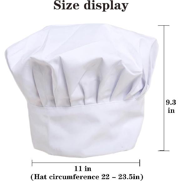 White Chef Hat And Apron For Men Women Adults Set,Chef Costume,White Apron With Pockets For Cooking,Chef Outfit