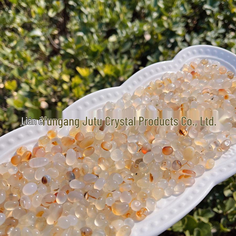 Natural White Agate Rounded Stone for Bonsai, Fish Tanks & Children's Gem Digging