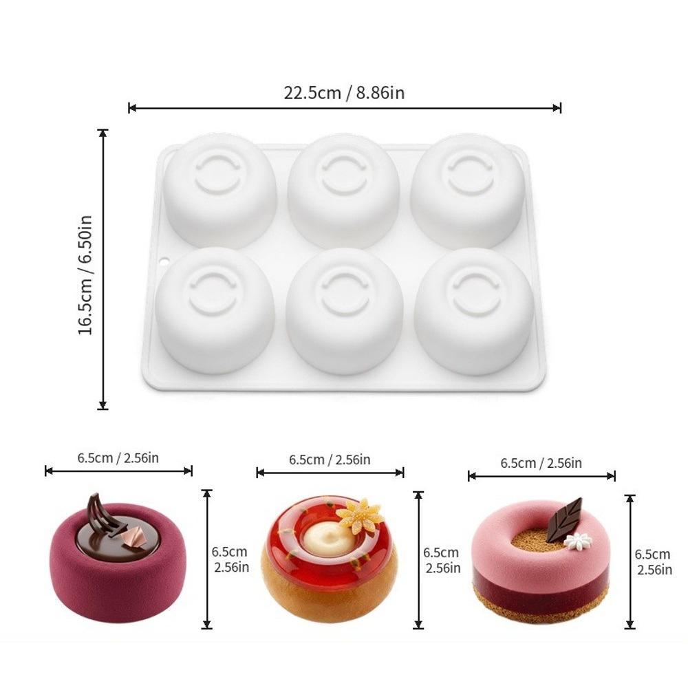 

Silicone 6-Cavity Baking Molds Cake Utensils Easy-to-clean Cake Mold Baking Tool білий